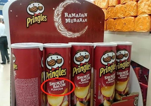 Waspadalah!! Ada Makanan Rasa Kentang Pringles Berlabel Ramadhan Mubarok, Tapi Mengandung Daging Babi